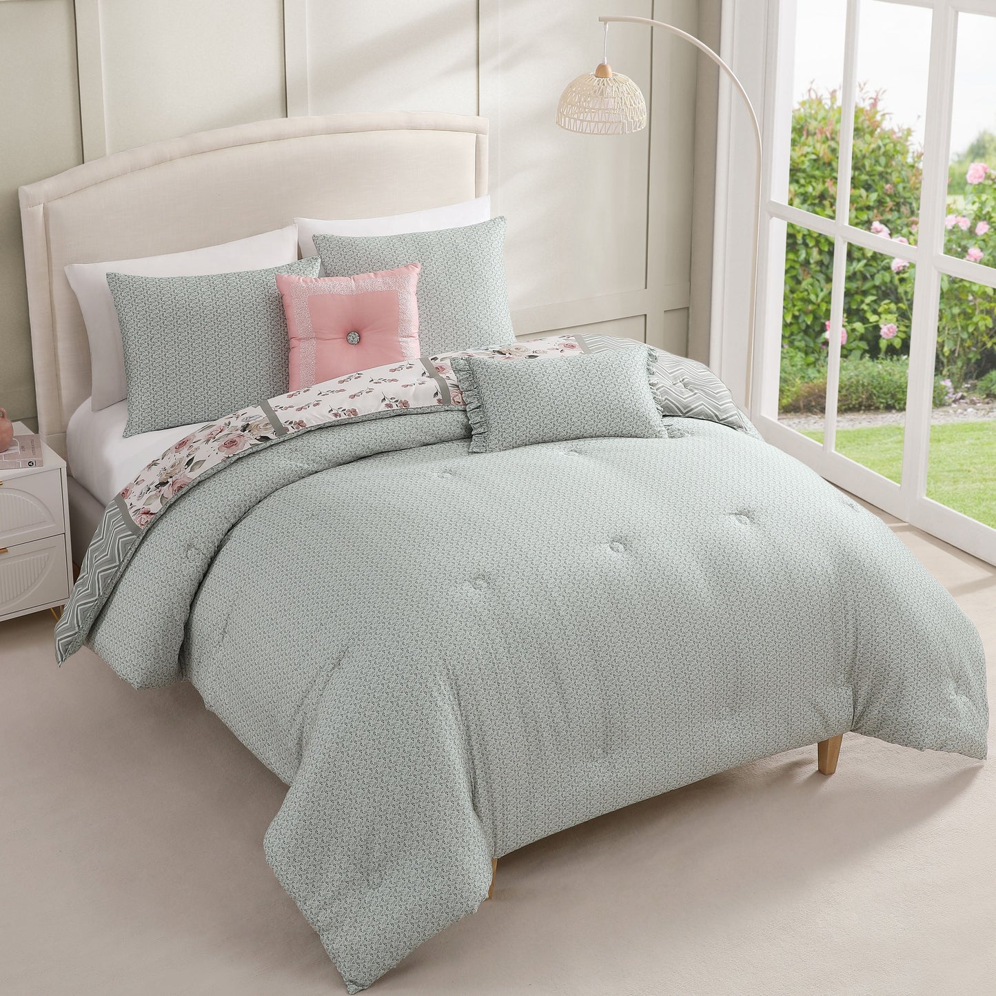 Bebejan Sage Serenity 5 Piece Reversible Comforter Set