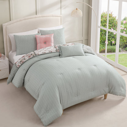 Bebejan Sage Serenity 5 Piece Reversible Comforter Set