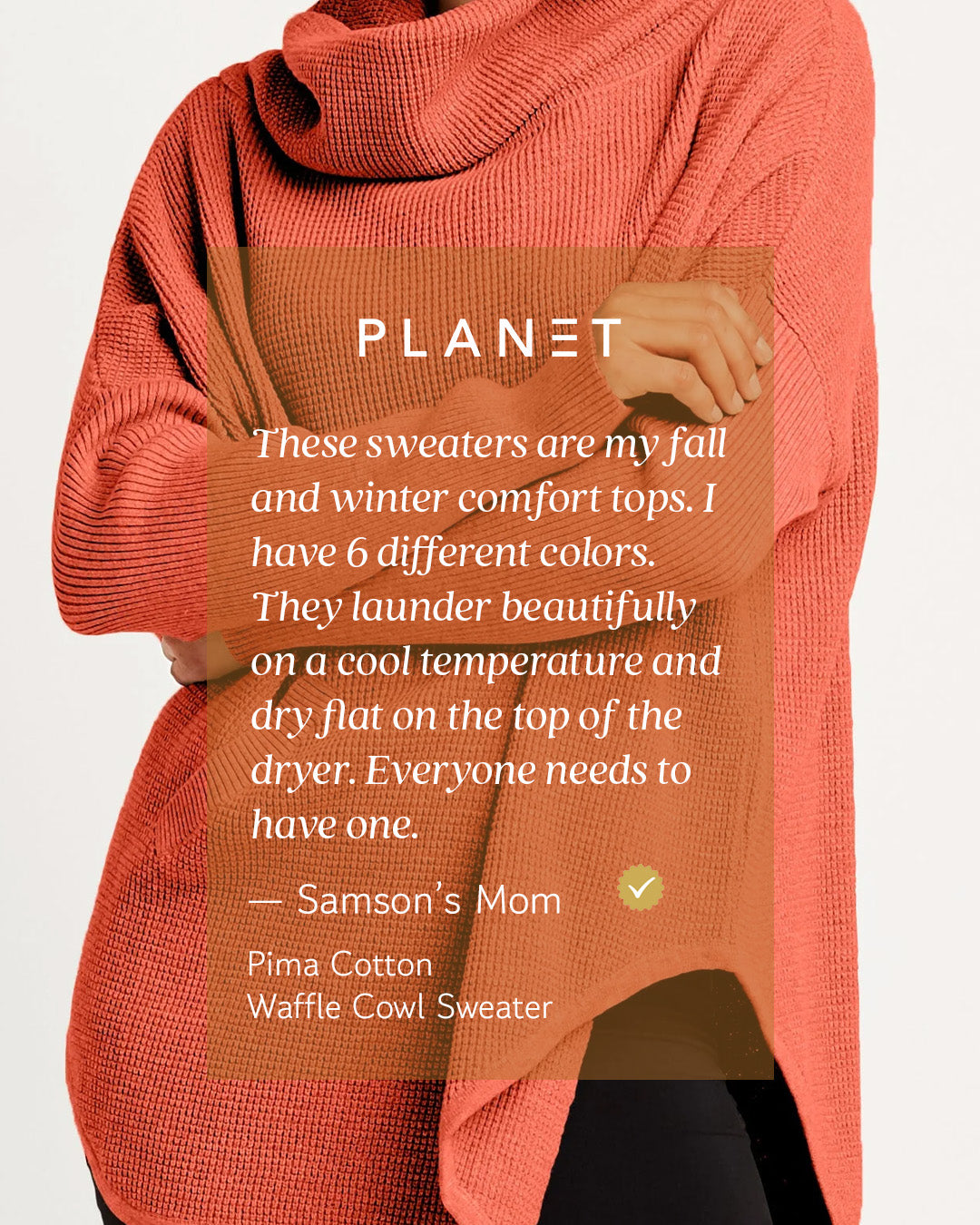 Pima Cotton Waffle Cowl Sweater - Black