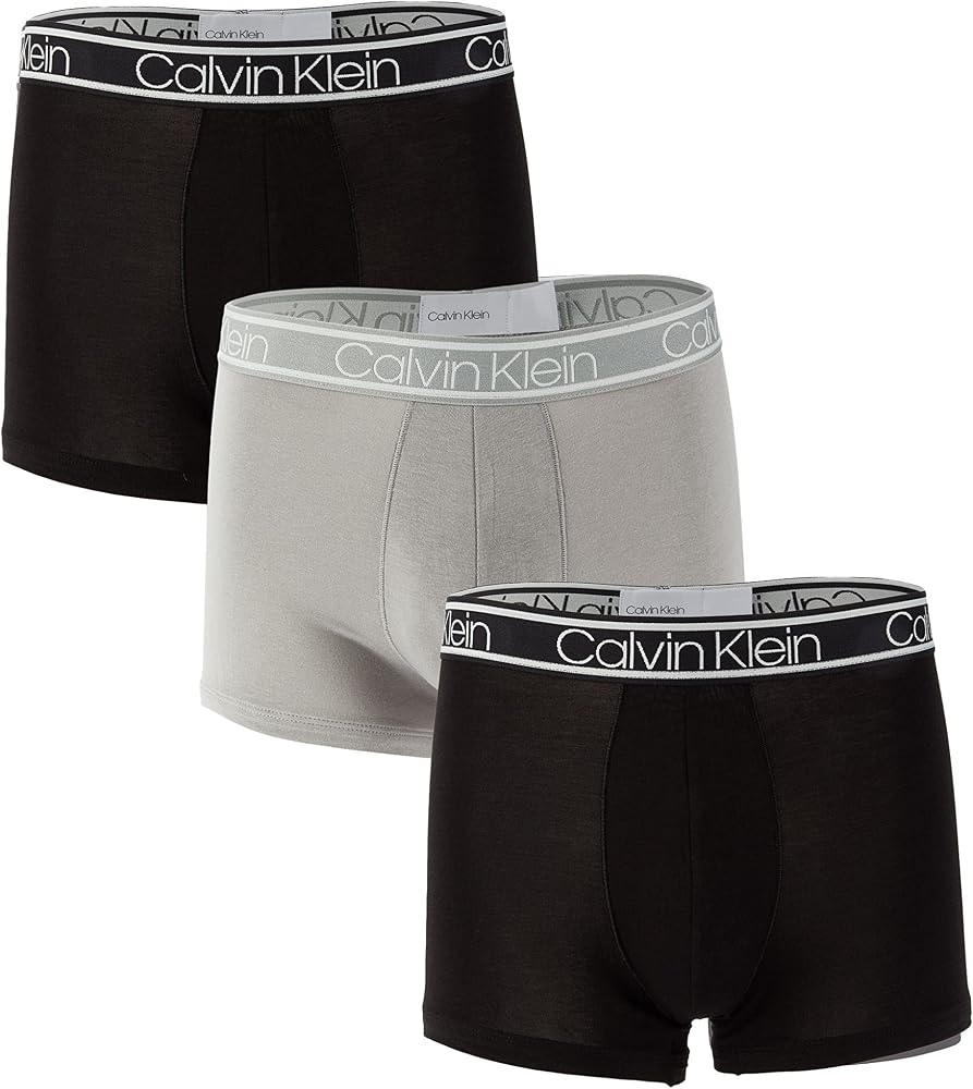 Calvin Klein Cotton Stretch Trunk 3-Pack Men's Underwear — Black/Grey/Black
