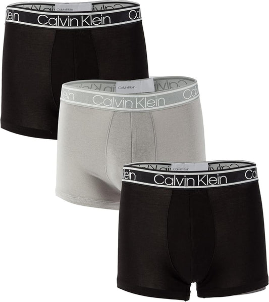 Calvin Klein Cotton Stretch Trunk 3-Pack Men's Underwear — Black/Grey/Black