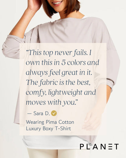 Pima Cotton Luxury Boxy T-Shirt - Lake