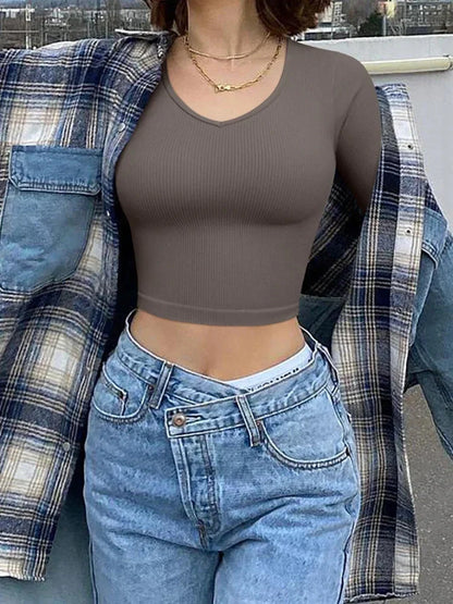 SculptFit Long Sleeve Yoga Crop Top