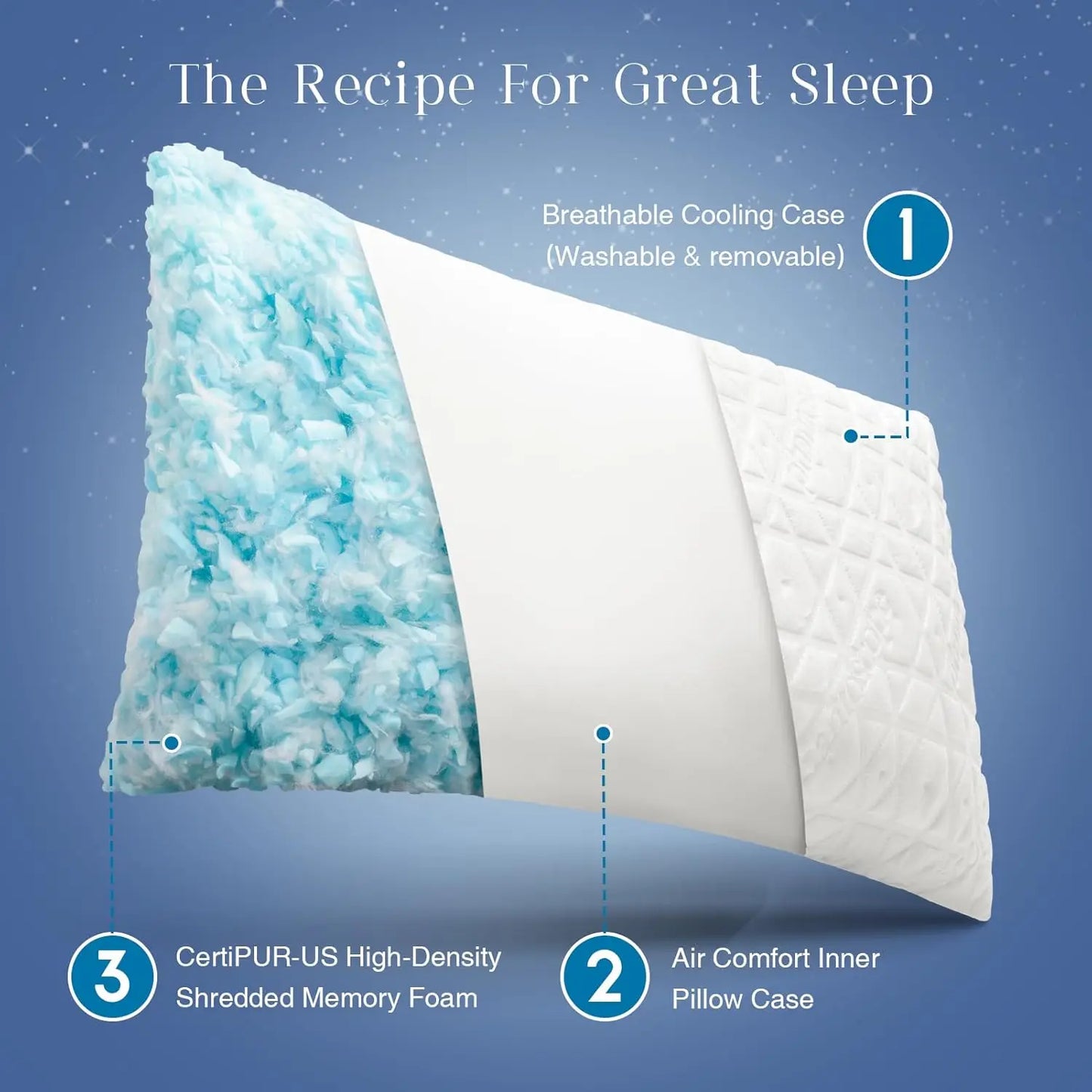 shredded memory foam pillow