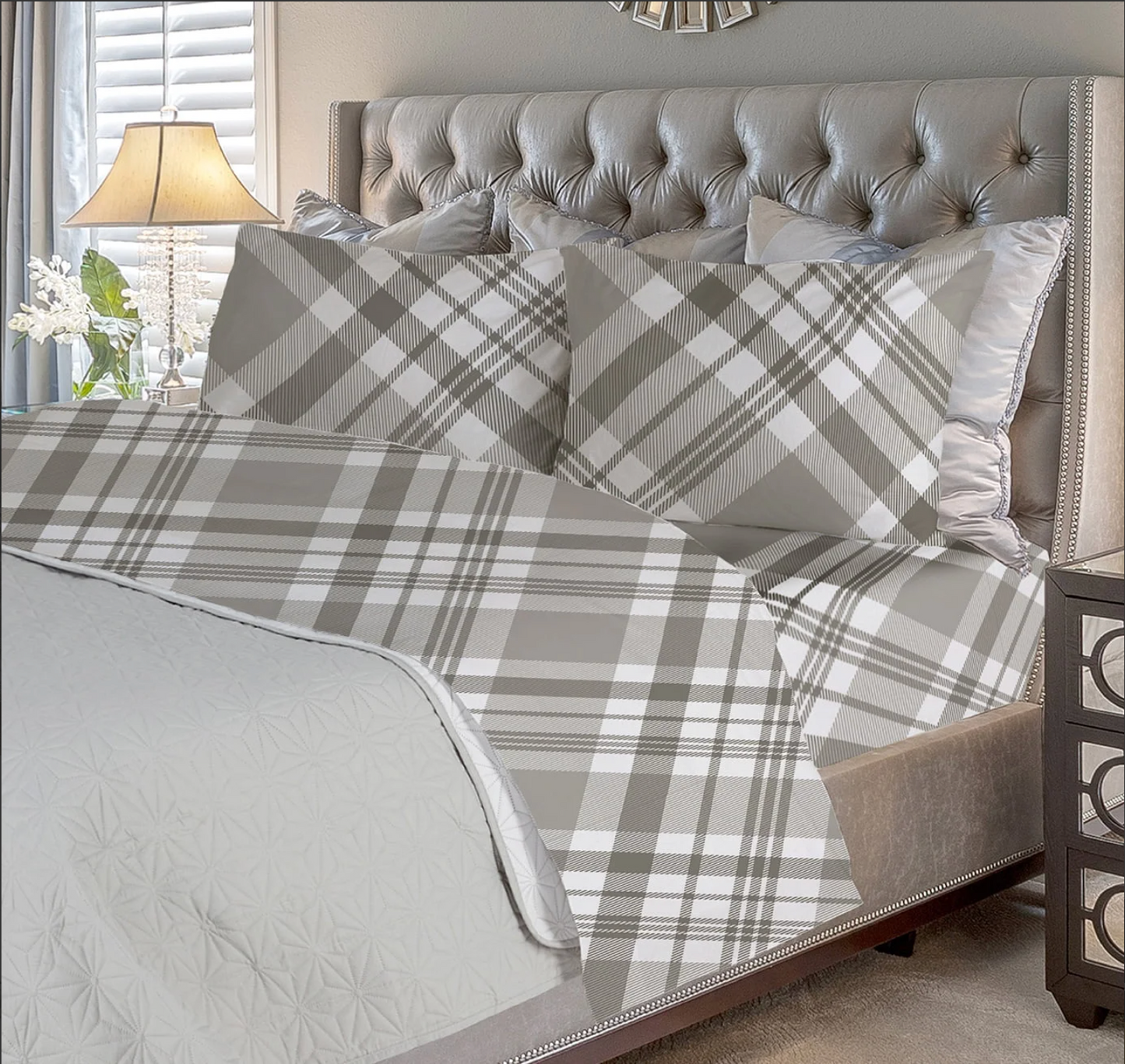 Bibb Home 4 Piece Printed or Solid Heavyweight Flannel Sheet Set