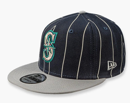 New Era Men's MLB Seattle Mariners 950 Snapback 'Pinstripes'-Navy/Gray Hats