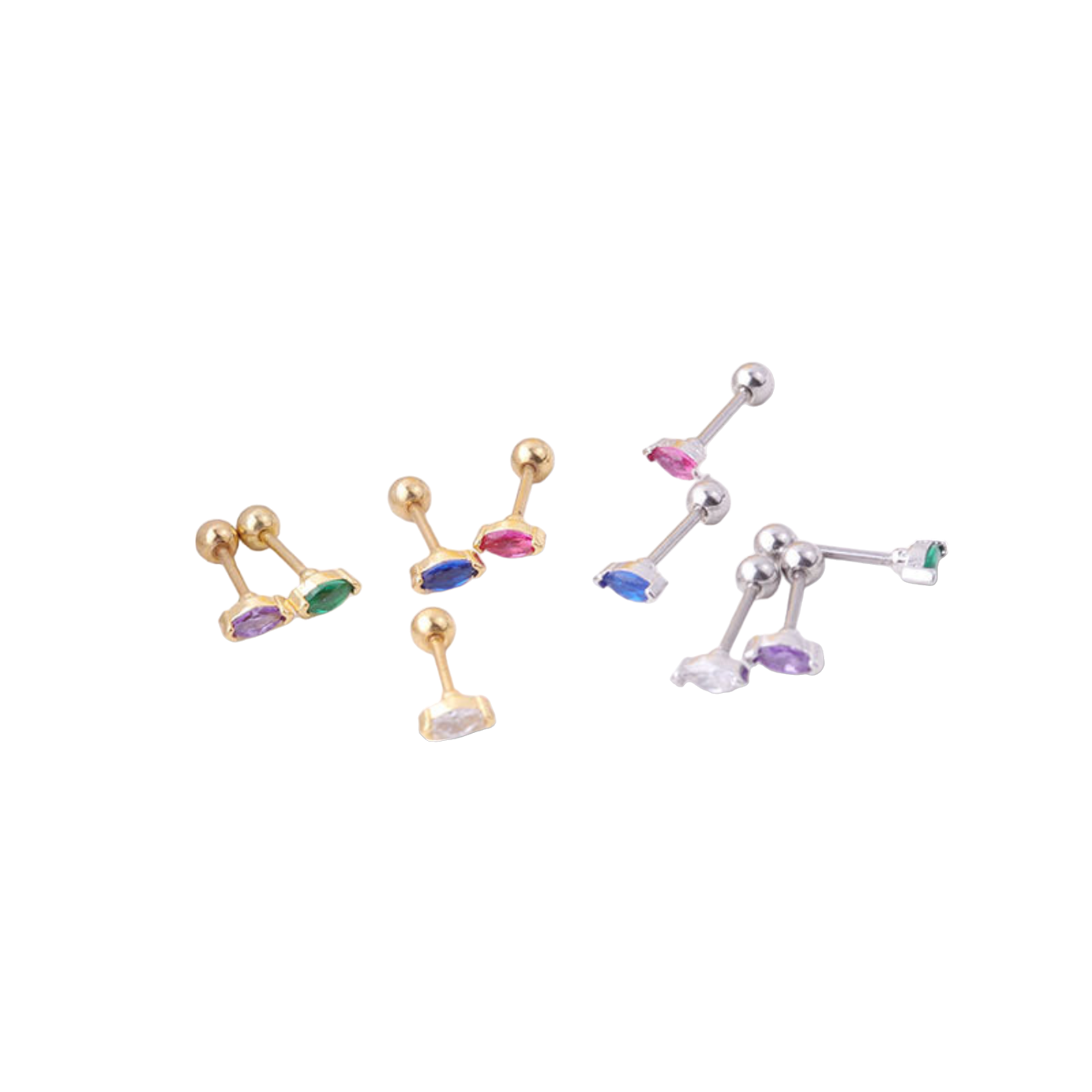 Mint & Lily Marquis Gemstone Sleeper Stud Earrings