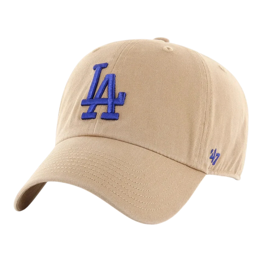 47 Brand Clean Up Los Angeles Dodgers Strapback Hat — Khaki Adjustable Cap