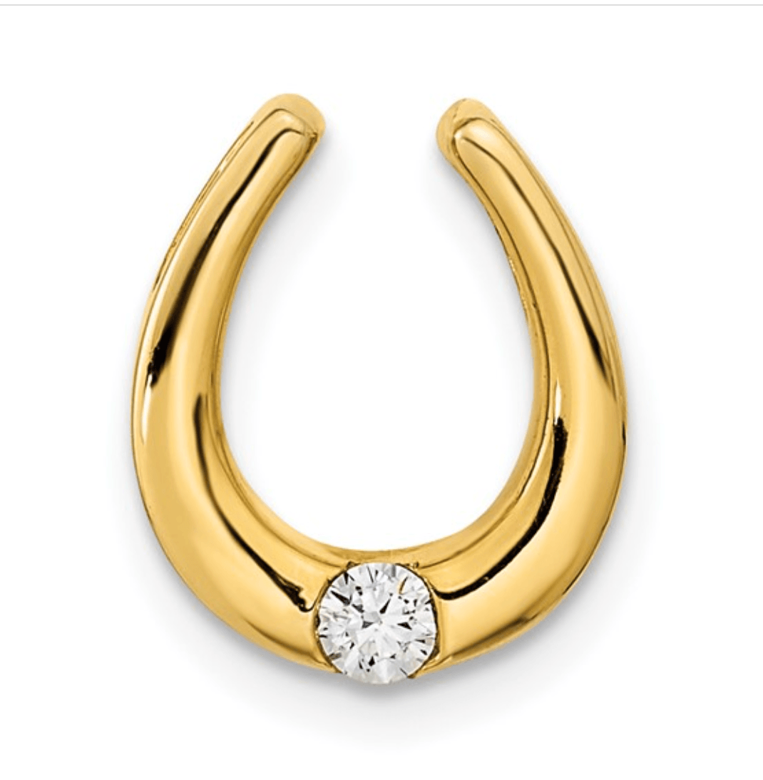 14K Gold Lab Diamond Horseshoe Pendant (Copy)