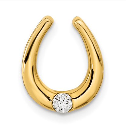 14K Gold Lab Diamond Horseshoe Pendant (Copy)
