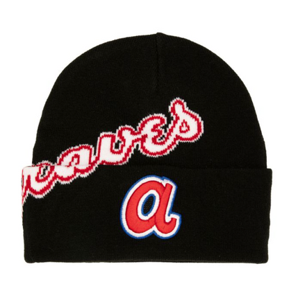 Mitchell & Ness Men's MLB Cricket Knit Coop Braves Beanies