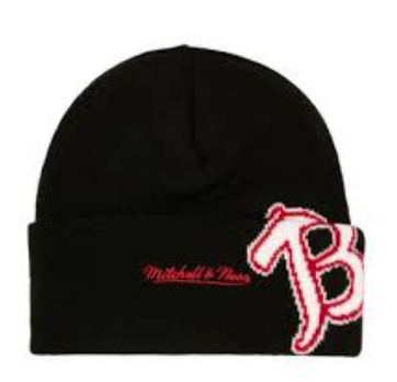 Men's Mitchell & Ness MLB Cricket Knit Coop Braves - Black
