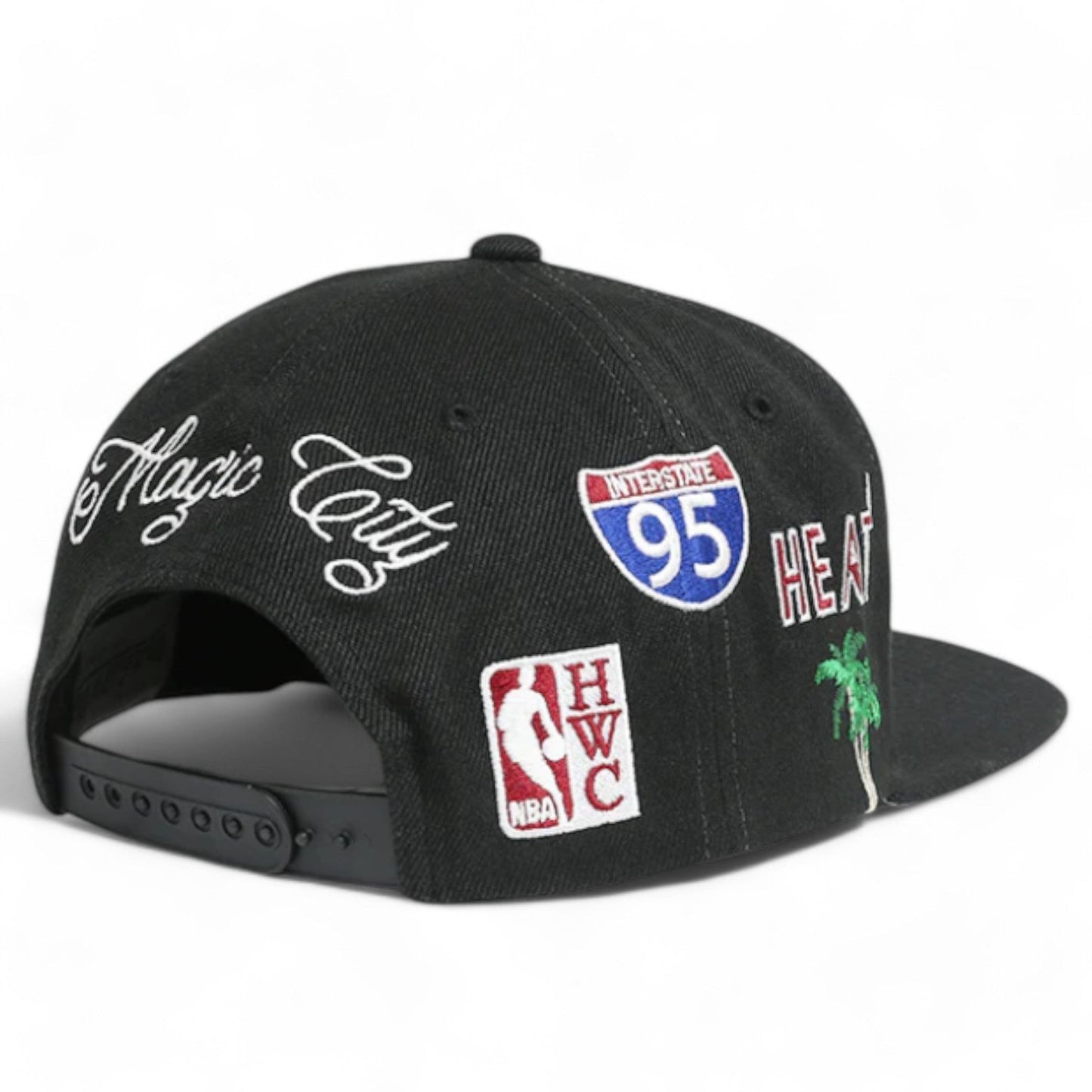 Men's Mitchell & Ness NBA Hyperlocal Snapback Hwc Heat - Black
