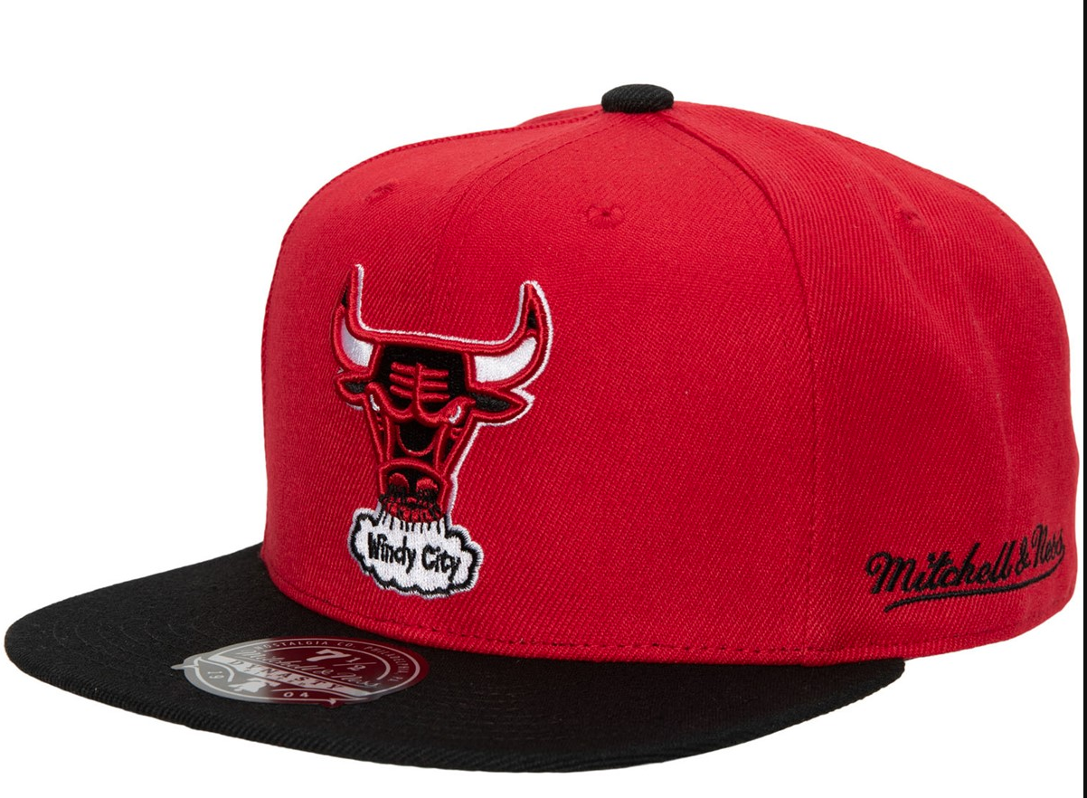 Men's Mitchell & Ness NBA Team Side Fitted Hwc Bulls