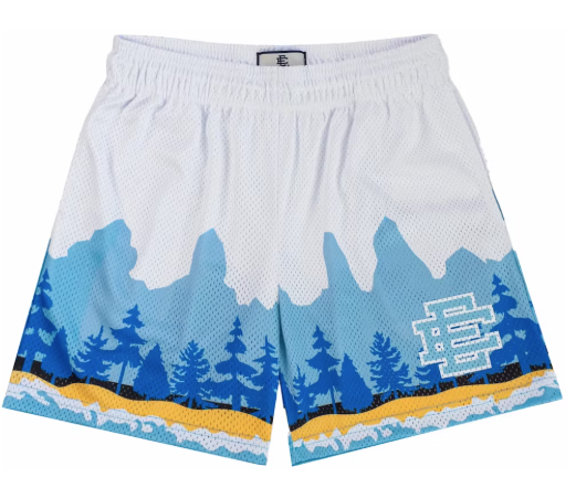 Men's Eric Emanuel Ee Basic Short White/Aqua Ss24