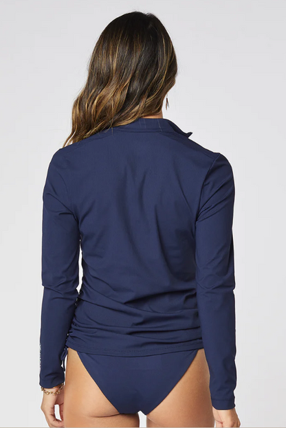 Carve Designs Women's Cruz Rashguard 1.5" Stand Up Collar 1/2 Front Zip Upf 50+