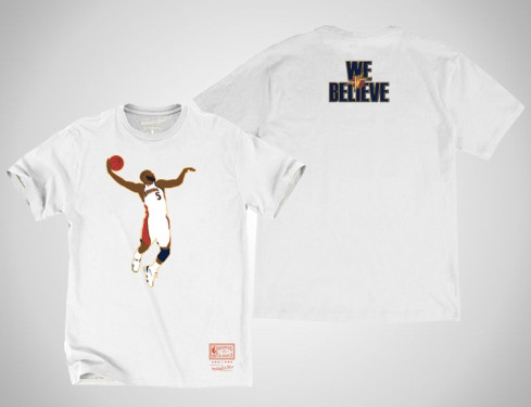 Mitchell & Ness Men's NBA Golden State Warriors Baron Davis #5 We Believe Dunk T