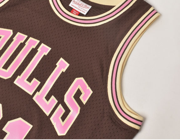 Men's Mitchell & Ness Brown Sugar Bacon Swingman Jersey Bulls 1997 Dennis Rodman
