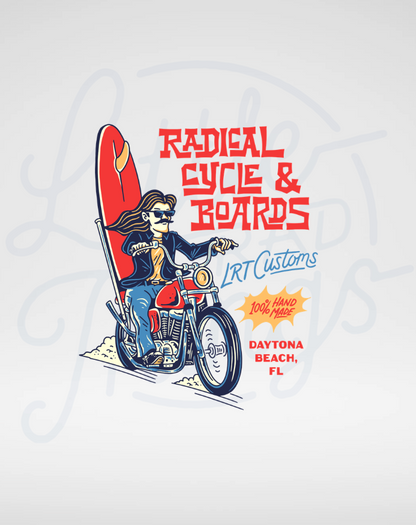 Radical Cycle and Boards Tee - Cypress