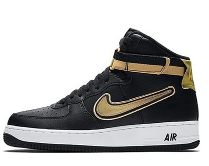Nike Men's Air Force 1 High 'Nba Black Metallic Gold' - AV3938-001