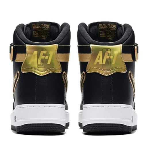 Nike Men's Air Force 1 High 'Nba Black Metallic Gold' - AV3938-001
