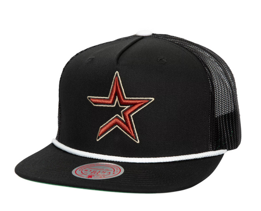 Men's Mitchell & Ness MLB Roper Trucker Coop Astros