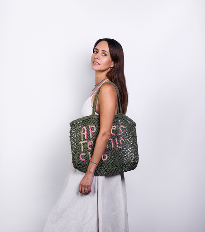 Apres Tennis Club Macrame Jute Tote