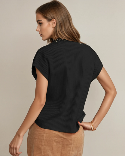 Ayla Short Sleeve Sweater - Black