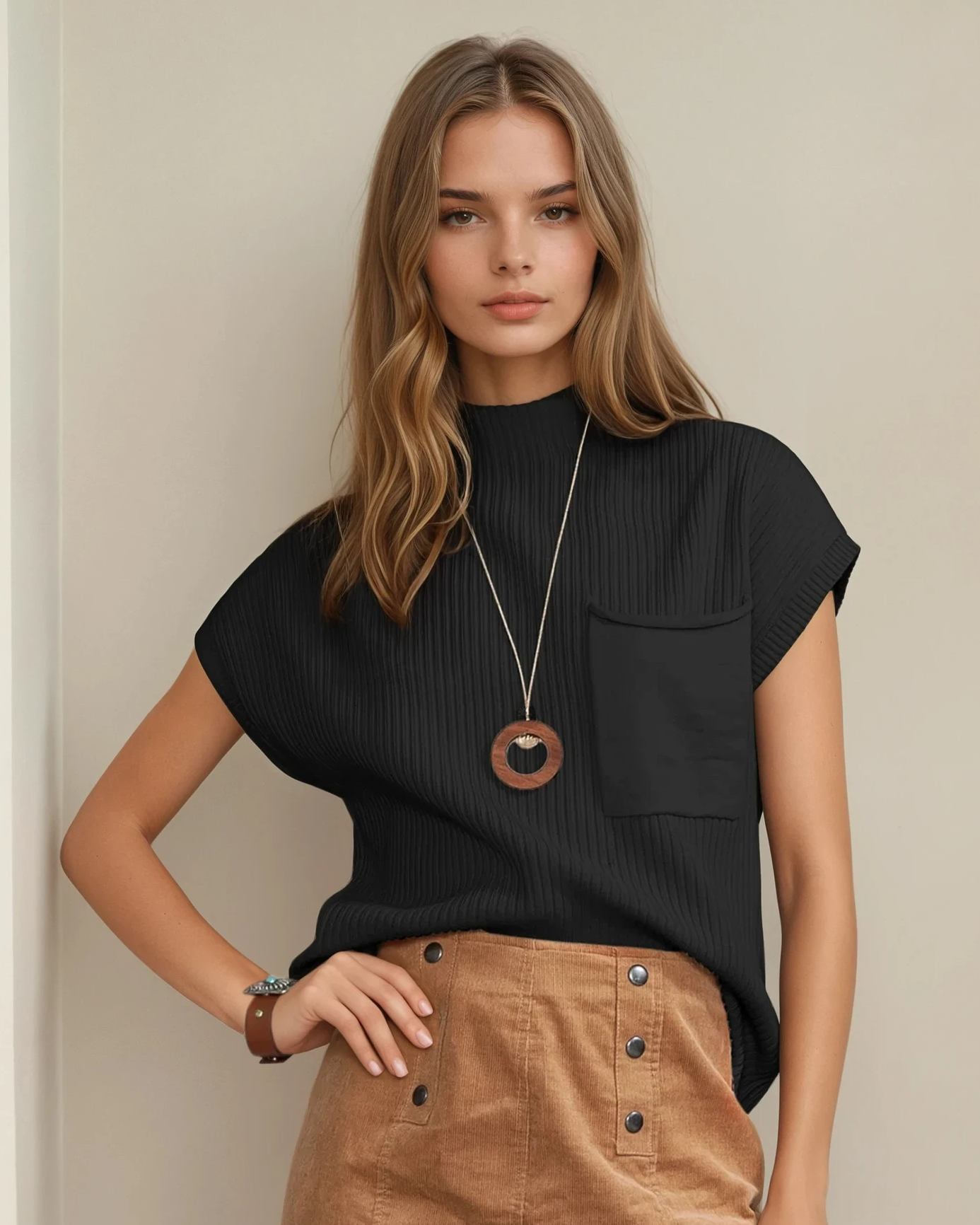 Ayla Short Sleeve Sweater - Black