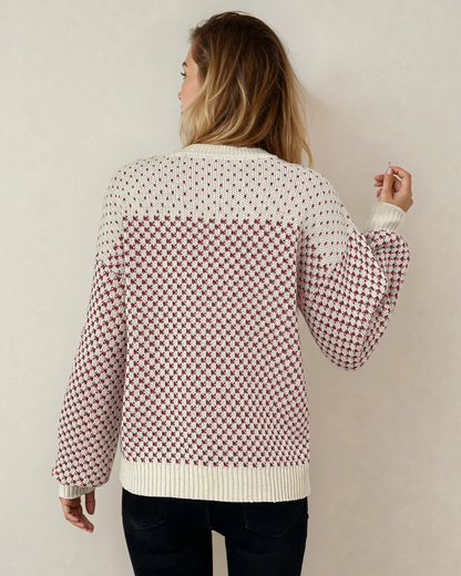 Judith Sleeve Knit Sweater - Red