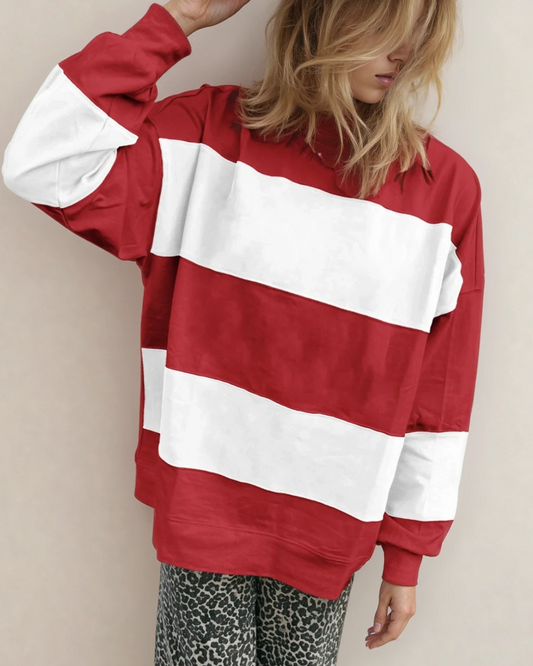 Mia Drop Shoulder Baggy Top - Fiery Red