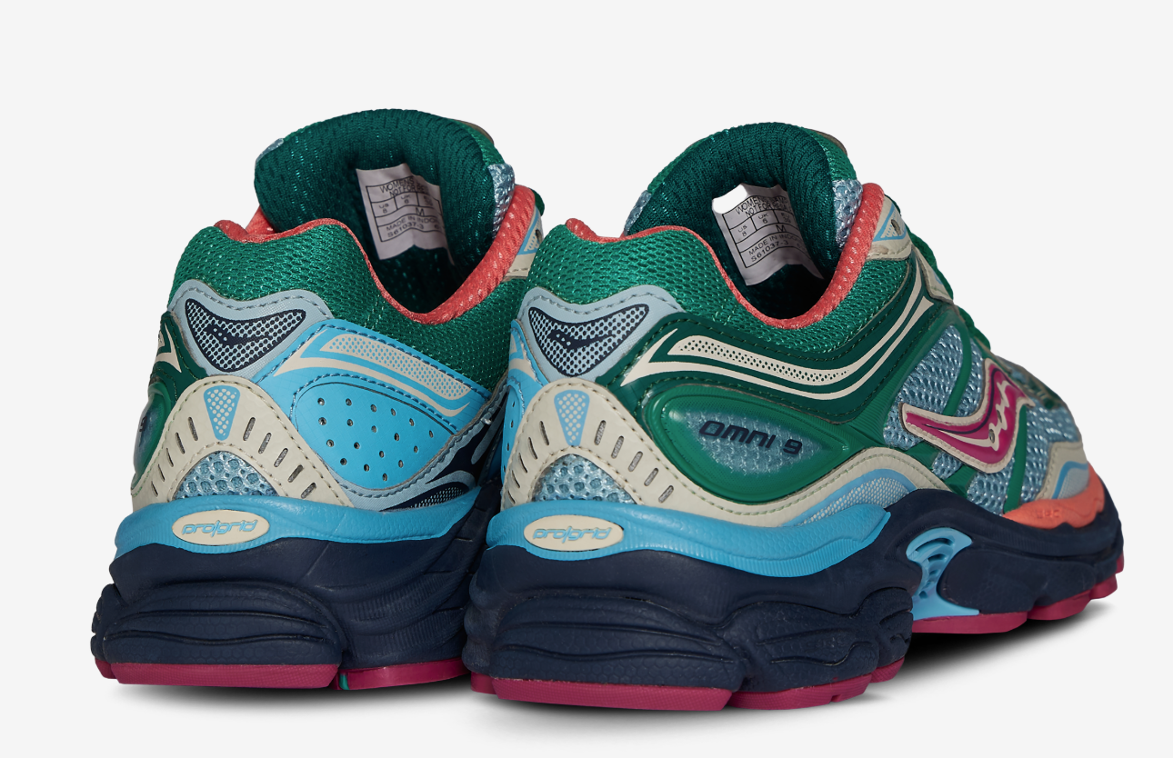 Saucony Womens Progrid Omni 9 Spruce Sterling Orange
