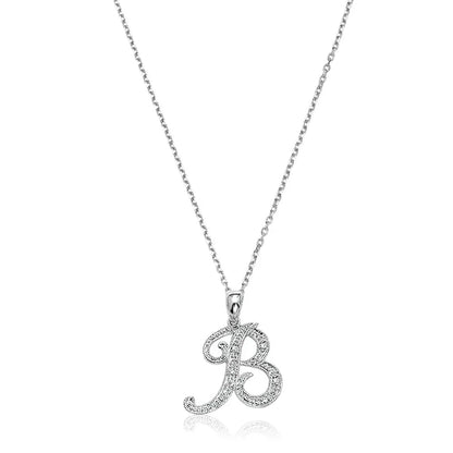 Script Diamond Initials Necklace 10K Gold