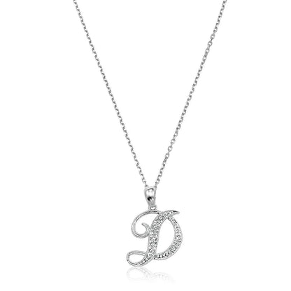 Script Diamond Initials Necklace 10K Gold