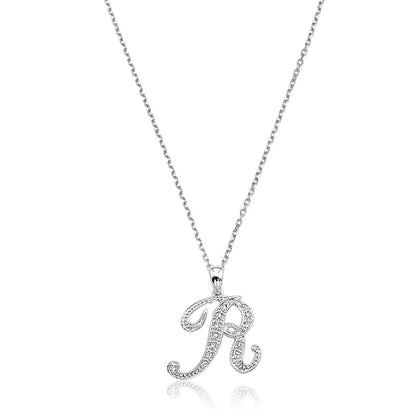 Script Diamond Initials Necklace 10K Gold