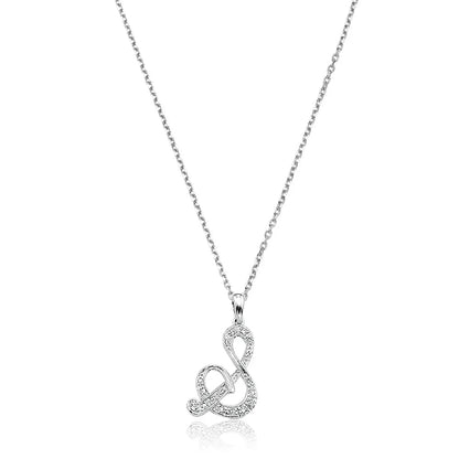 Script Diamond Initials Necklace 10K Gold
