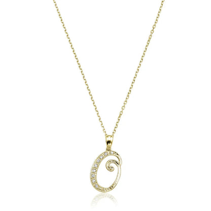 Script Diamond Initials Necklace 10K Gold