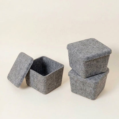 The Sculpted Bin - Petite with Lid | Set of 3