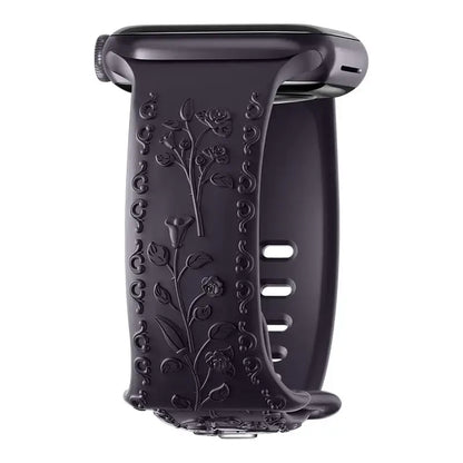 Apple Watch Silicone Band - Floral Engraved - Stylish Design