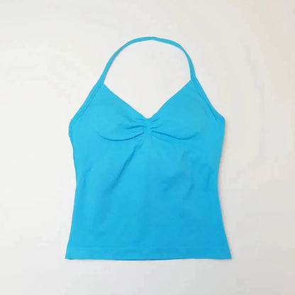 NCLAGEN Impact Longline Strappy Top Sports Yoga Vest Women's Fitness Tank Top Gym Beautiful Open Back Bra Running Workout Halter
