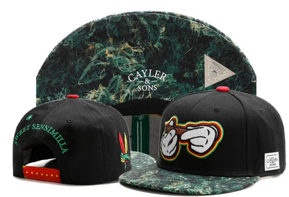 Skull Hand Snapback Hat – Flat Bill Adjustable Baseball Cap