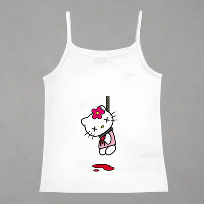 Y2K Hello Kitty Crop Top – Emo Girls Vintage Punk Tank