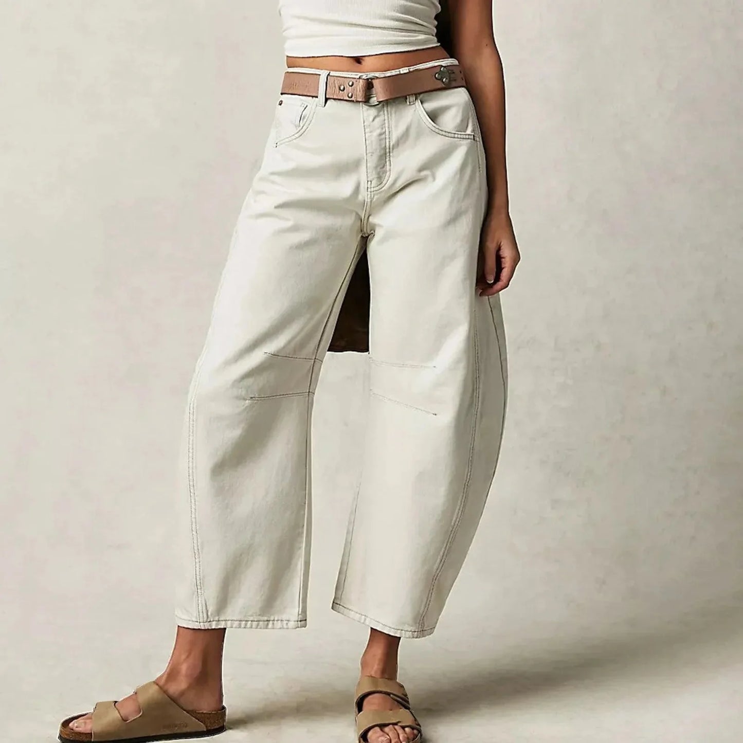👖 Women's Y2K Baggy Mid-Waist Wide-Leg Jeans – 90s Streetwear Vibe