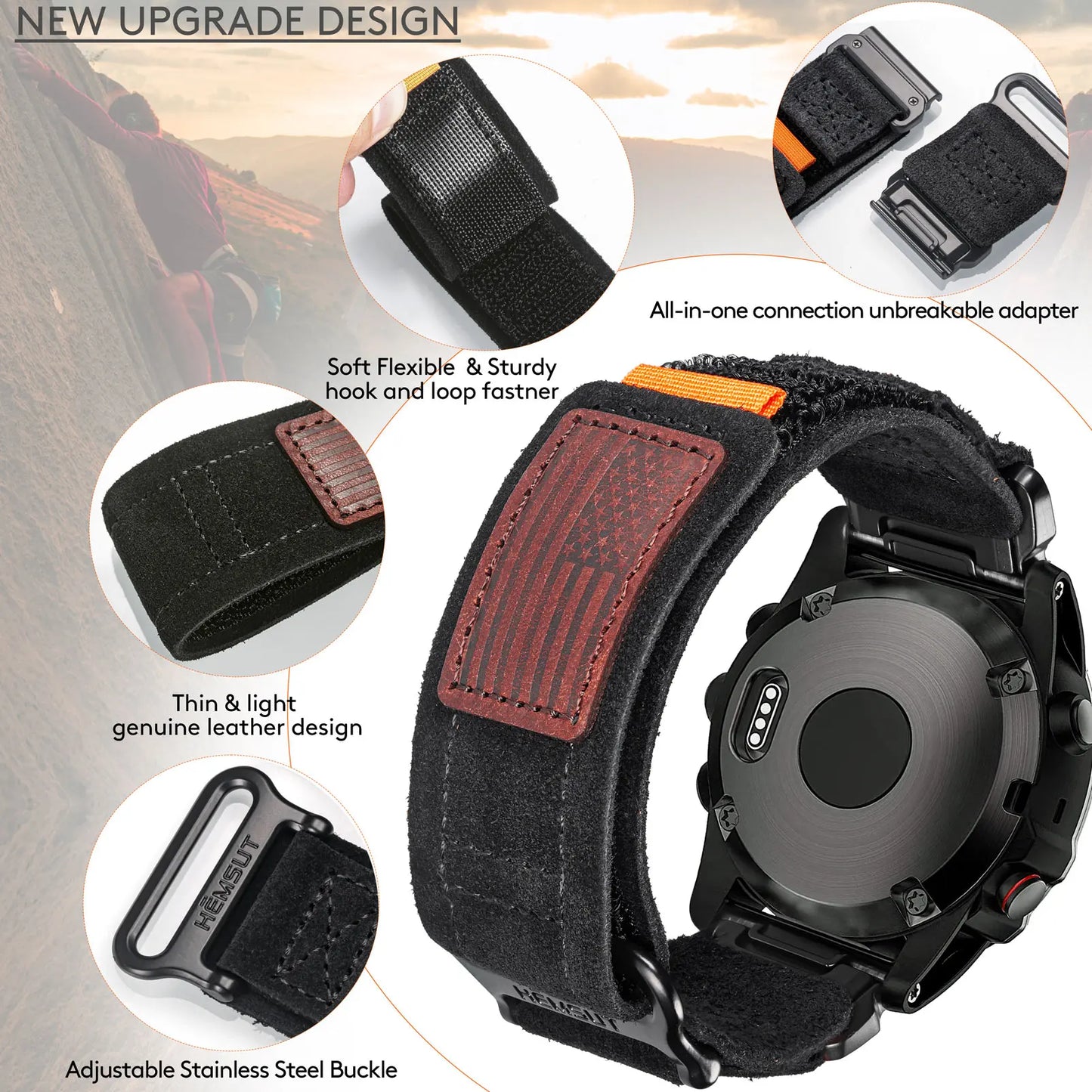 Garmin Leather Watch Band Strap - Premium Sports Style