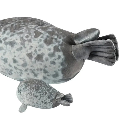 Mother & Baby Seal Plush Toy Set – Soft Zipper Seal Doll Gift
