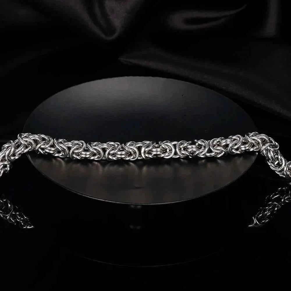 S925 Sterling Silver Byzantine Emperor Chain Bracelet