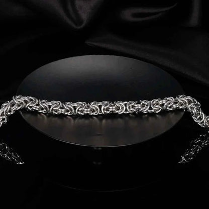 S925 Sterling Silver Byzantine Emperor Chain Bracelet