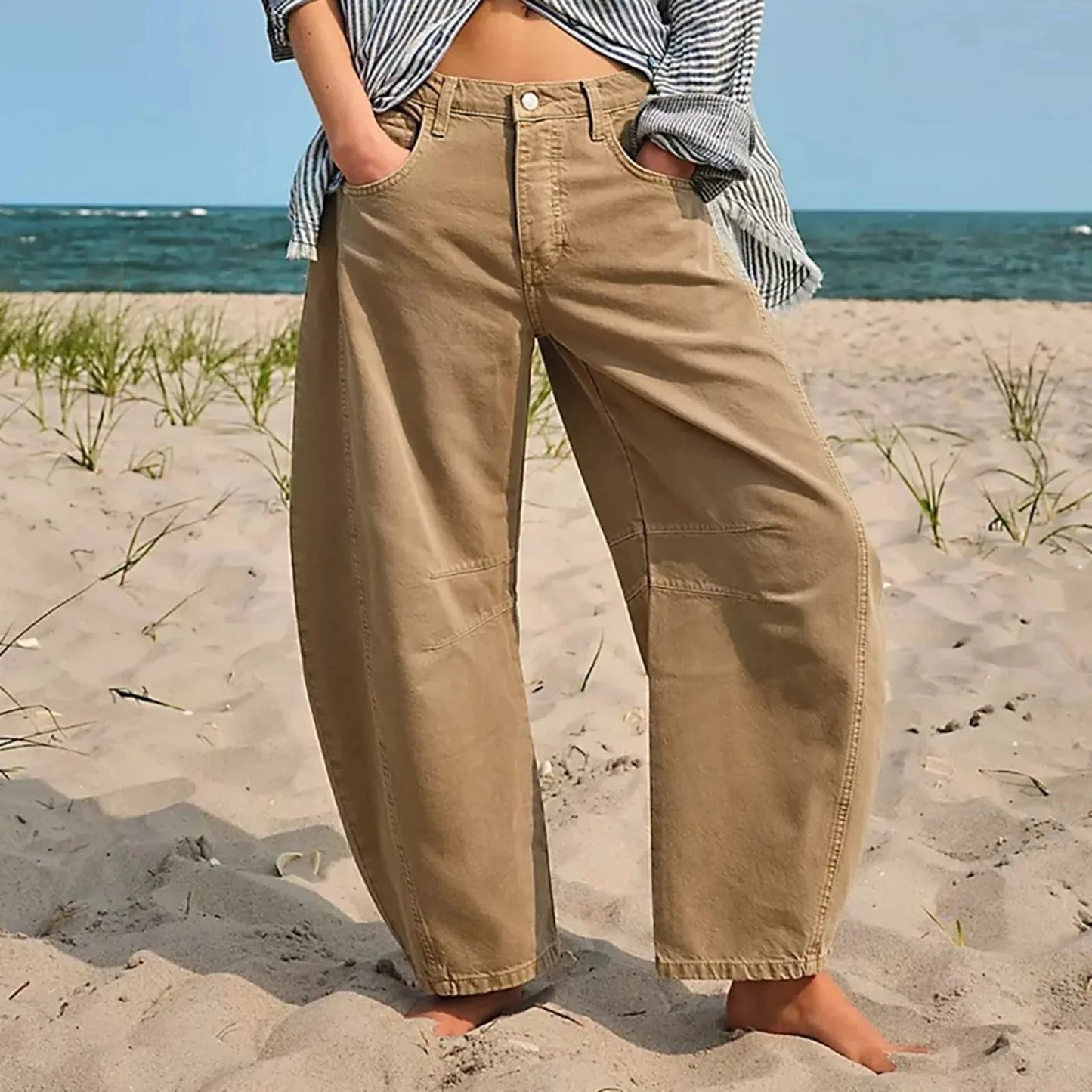 👖 Women's Y2K Baggy Mid-Waist Wide-Leg Jeans – 90s Streetwear Vibe
