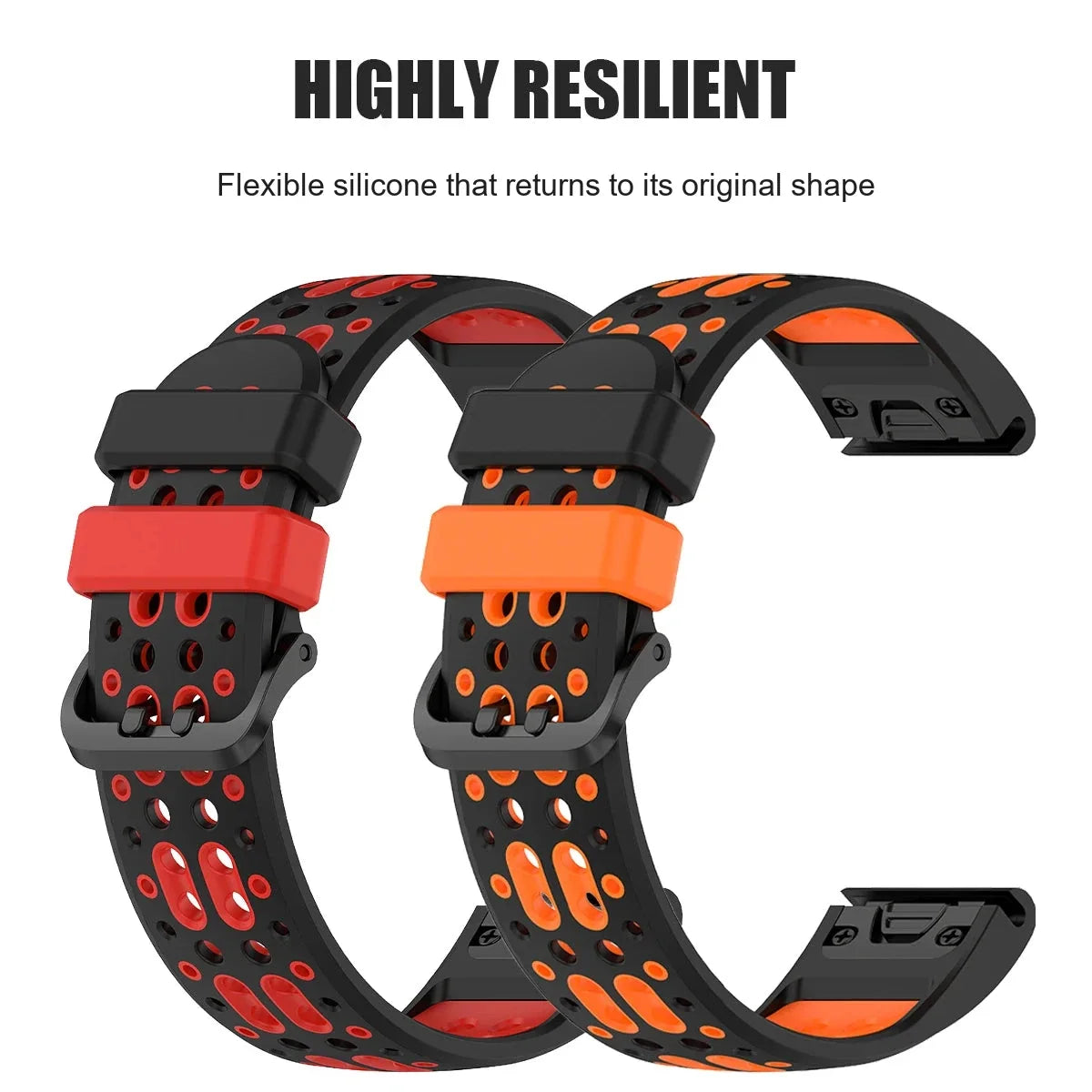 Garmin Two-Tone Silicone Smartwatch Band - QuickFit Sport Strap