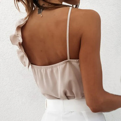 Satin Ruffle Cami Top